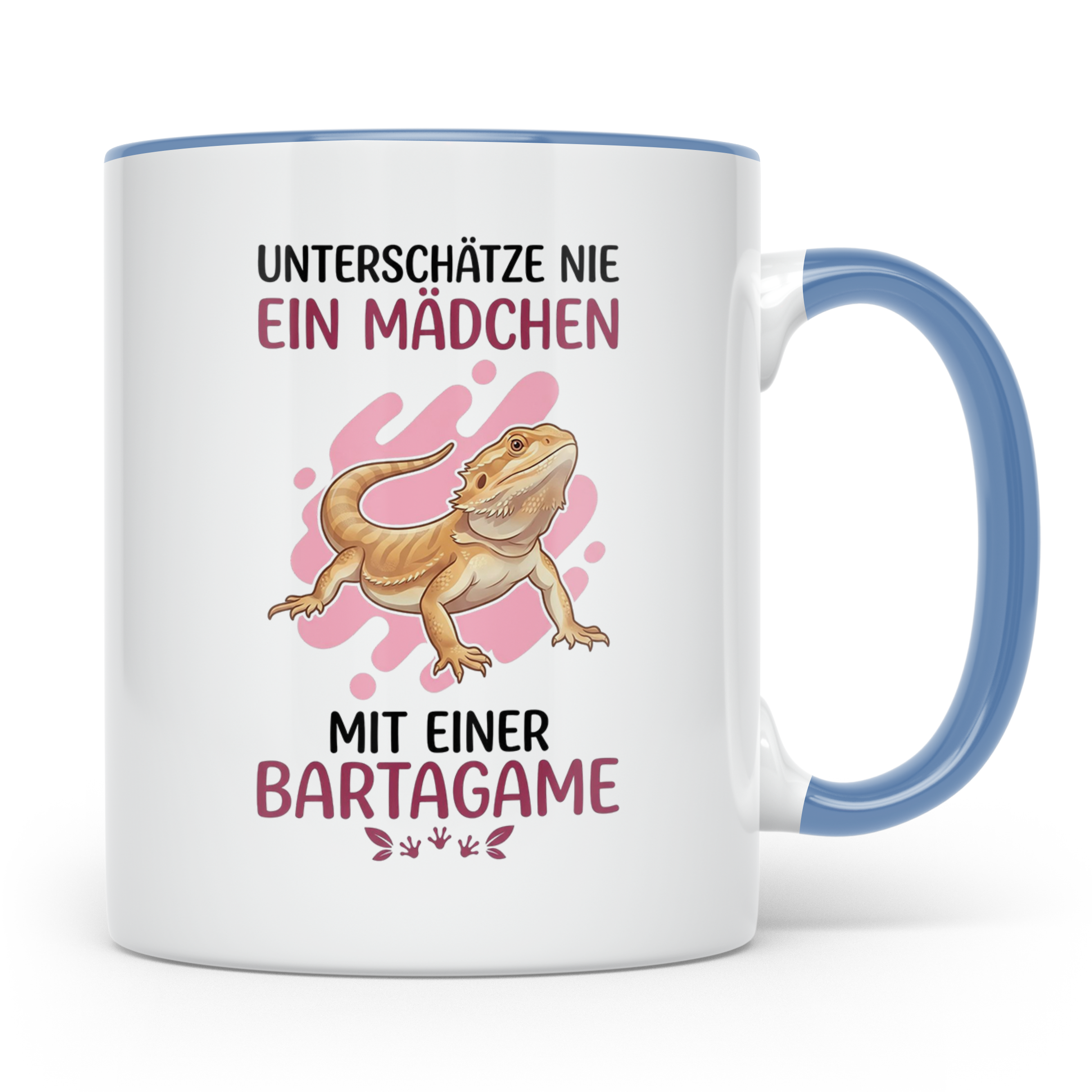 Bartagame Tasse für Mädchen & Frauen | Unterschätze nie ein  – Blau [farbe:blau]
