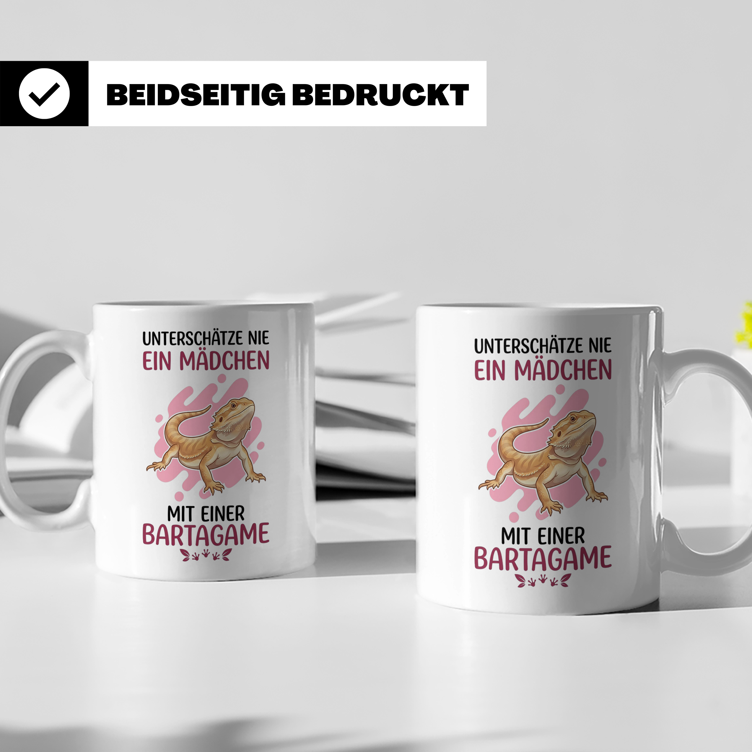 Bartagame Tasse für Mädchen & Frauen | Unterschätze nie ein  – Weiß [farbe:weiß]