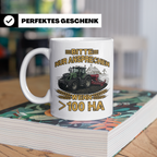 Landwirt Tasse mit Spruch >100 ha, Traktor Motiv für Bauer,  – Weiß [farbe:weiß]