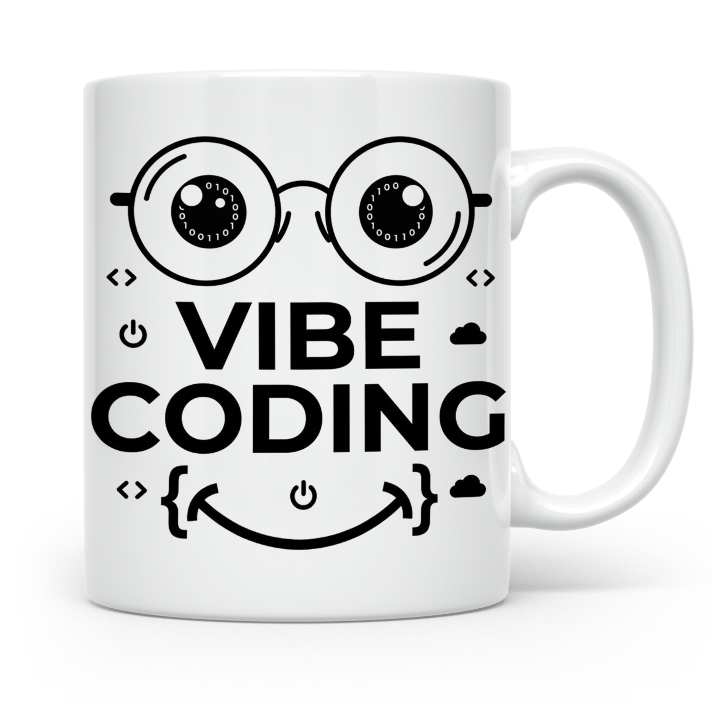 Programmierer Tasse Vibe Coding lustig für Coder, Softwareen – Weiß [farbe:weiß]