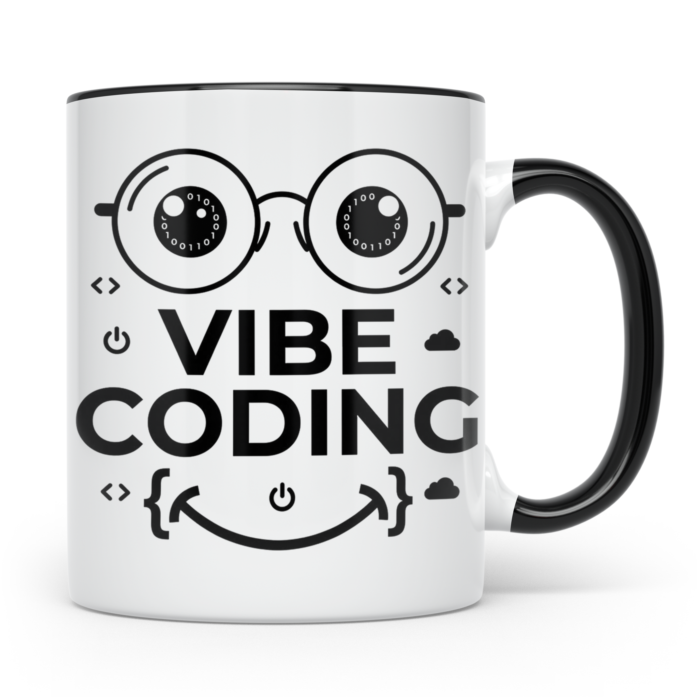 Programmierer Tasse Vibe Coding lustig für Coder, Softwareen – Schwarz [farbe:schwarz]