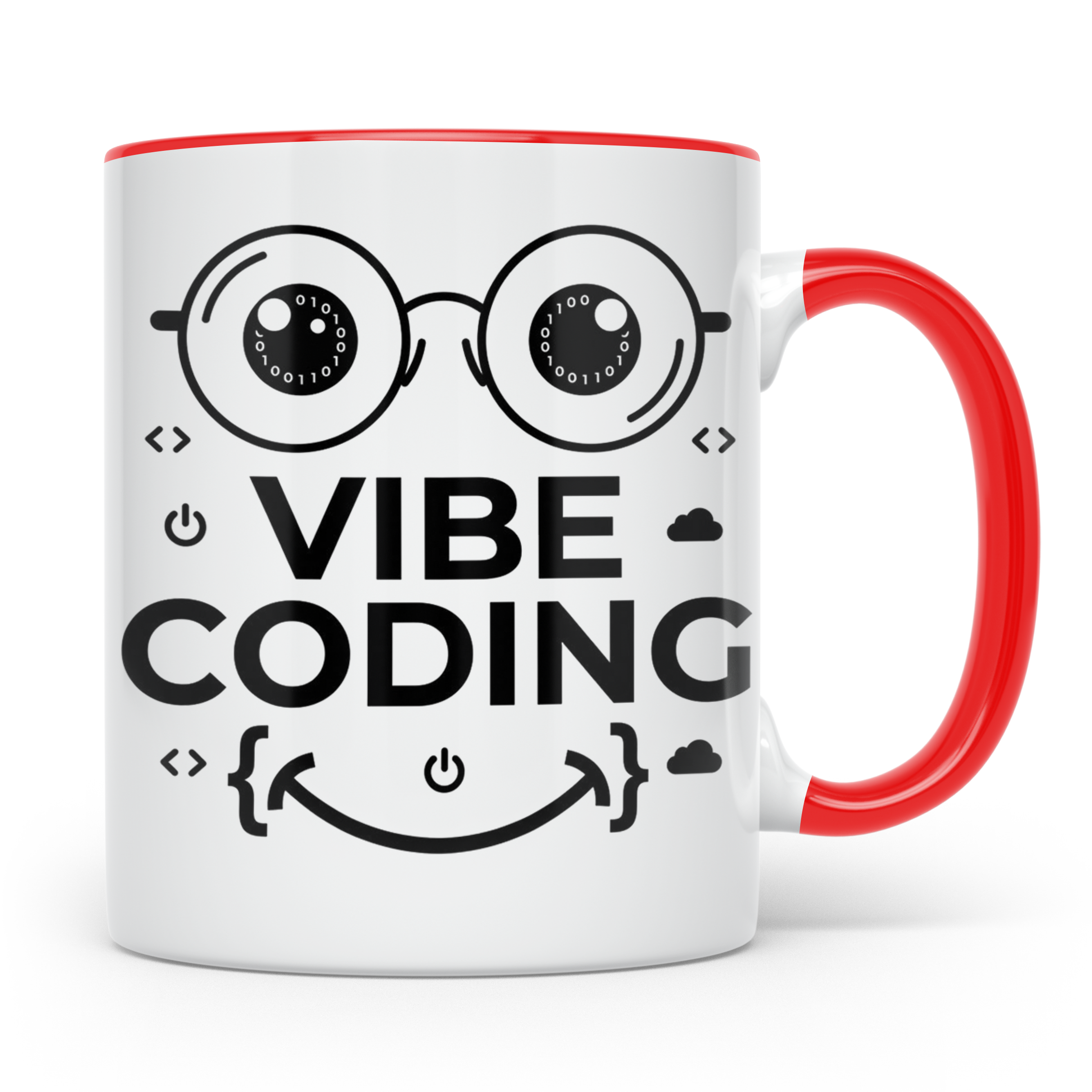 Programmierer Tasse Vibe Coding lustig für Coder, Softwareen – Rot [farbe:rot]