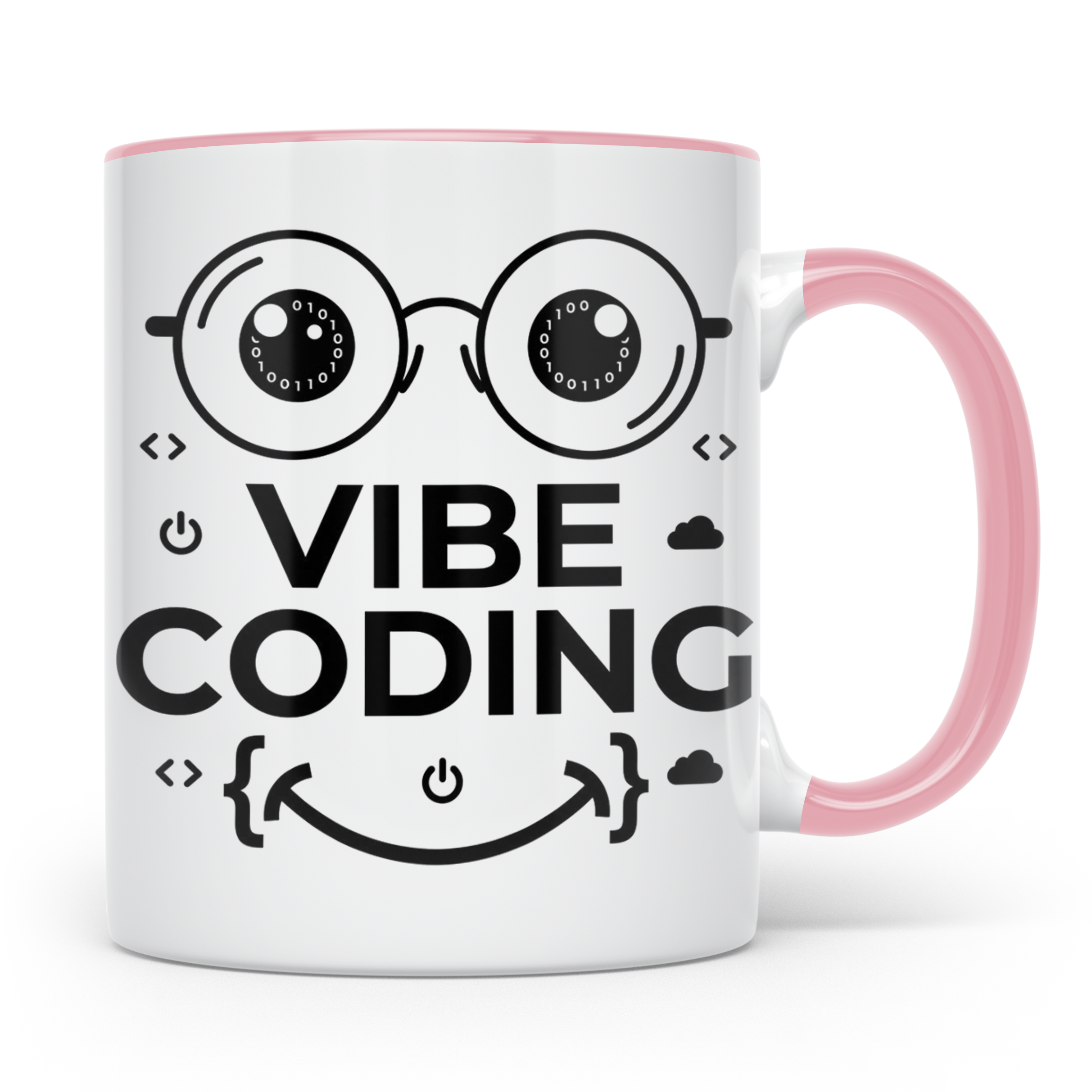 Programmierer Tasse Vibe Coding lustig für Coder, Softwareen – Rosa [farbe:rosa]