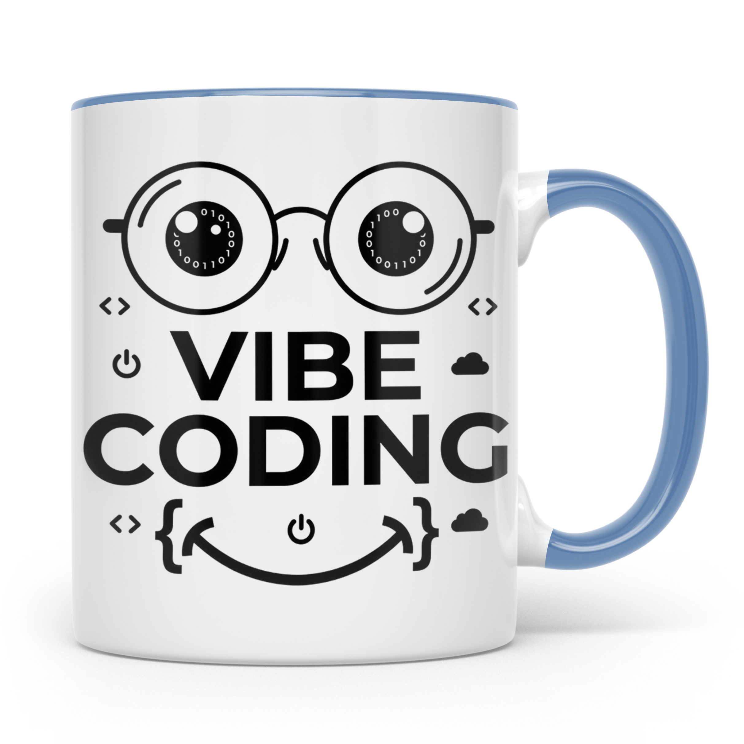 Programmierer Tasse Vibe Coding lustig für Coder, Softwareen – Blau [farbe:blau]