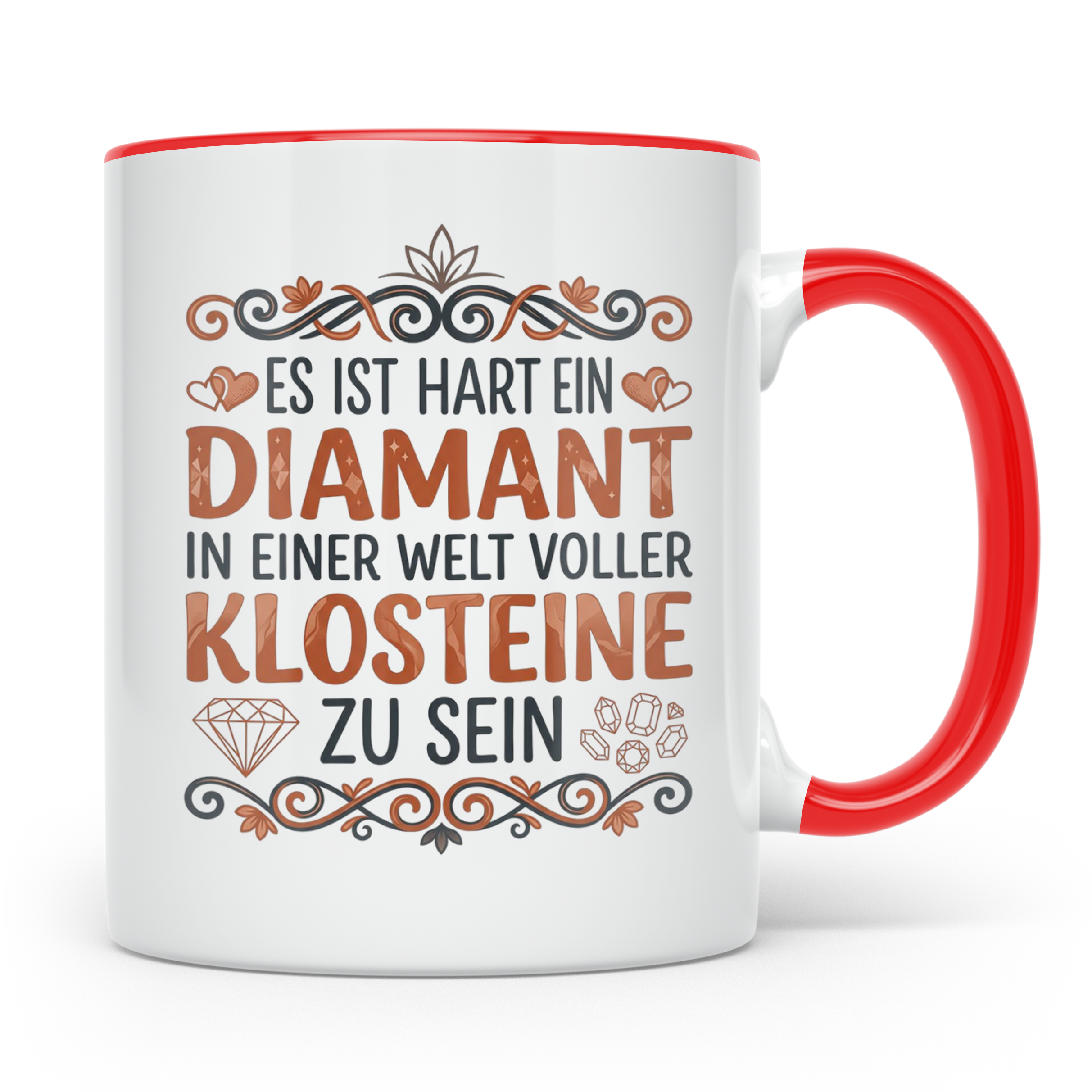 Diamant Klosteine Tasse lustiger Spruch für Frauen & Kollegi – Rot [farbe:rot]