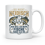 Angler Tasse mit Spruch Sei nicht neidisch | Raubfisch Hecht – Weiß [farbe:weiß]