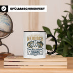 Angler Tasse mit Spruch Sei nicht neidisch | Raubfisch Hecht – Schwarz [farbe:schwarz]