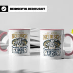 Angler Tasse mit Spruch Sei nicht neidisch | Raubfisch Hecht – Rosa [farbe:rosa]