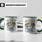 Angler Tasse mit Spruch Sei nicht neidisch | Raubfisch Hecht – Grün [farbe:grün]