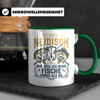Angler Tasse mit Spruch Sei nicht neidisch | Raubfisch Hecht – Grün [farbe:grün]