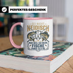 Angler Tasse mit Spruch Sei nicht neidisch | Raubfisch Hecht – Rosa [farbe:rosa]