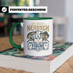 Angler Tasse mit Spruch Sei nicht neidisch | Raubfisch Hecht – Grün [farbe:grün]