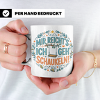 Mir reichts ich geh schaukeln Tasse mit Spruch, lustige Kaff – Weiß [farbe:weiß]