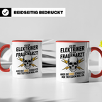Elektriker Tasse - Ich bin Elektriker & kein Frauenarzt! Geschenkidee für Elektriker-Meister, Gesellen mit Spruch & Totenkopf