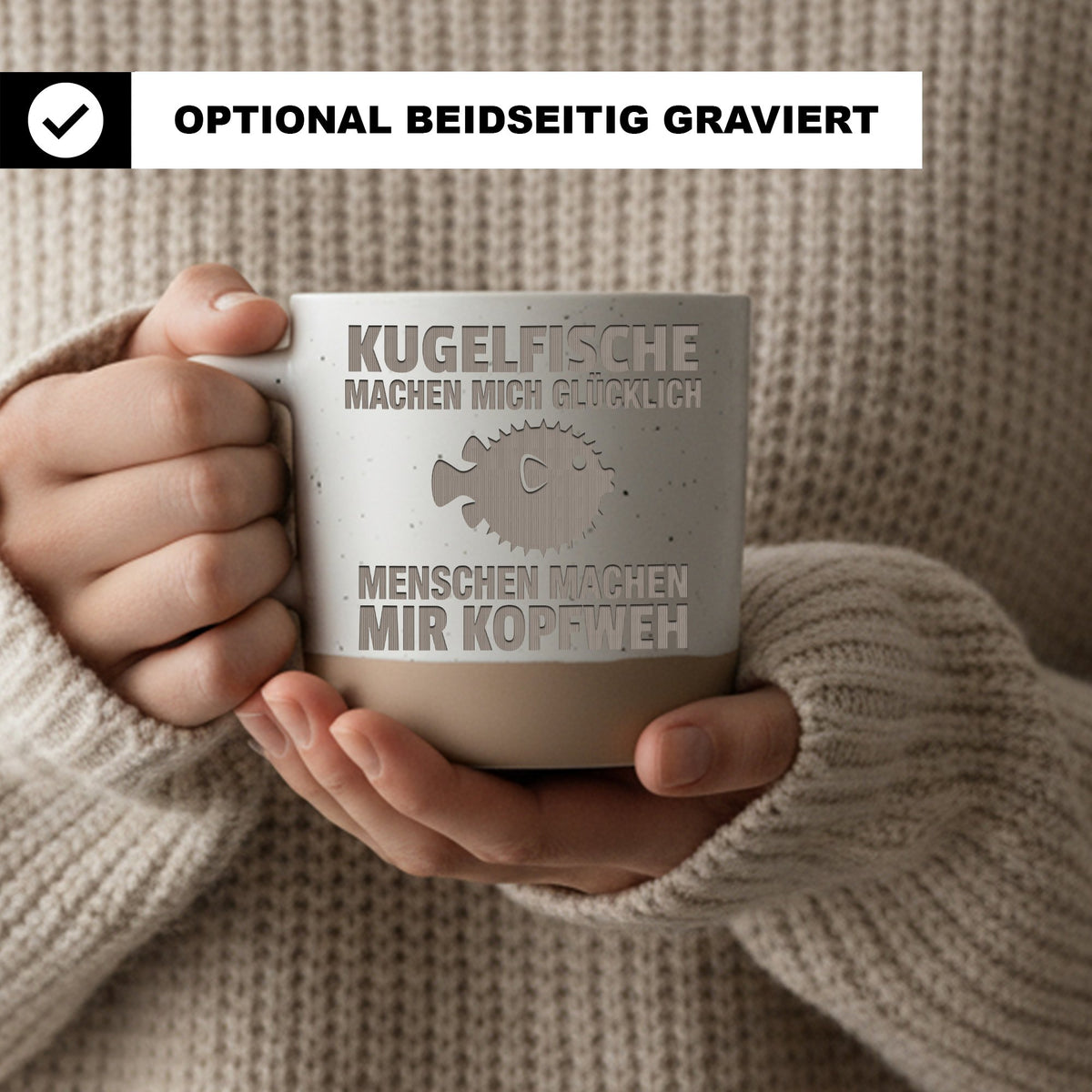 Kugelfisch Tasse Menschen Kopfweh - Lustiges Geschenk für Aquarianer - – Bild 2