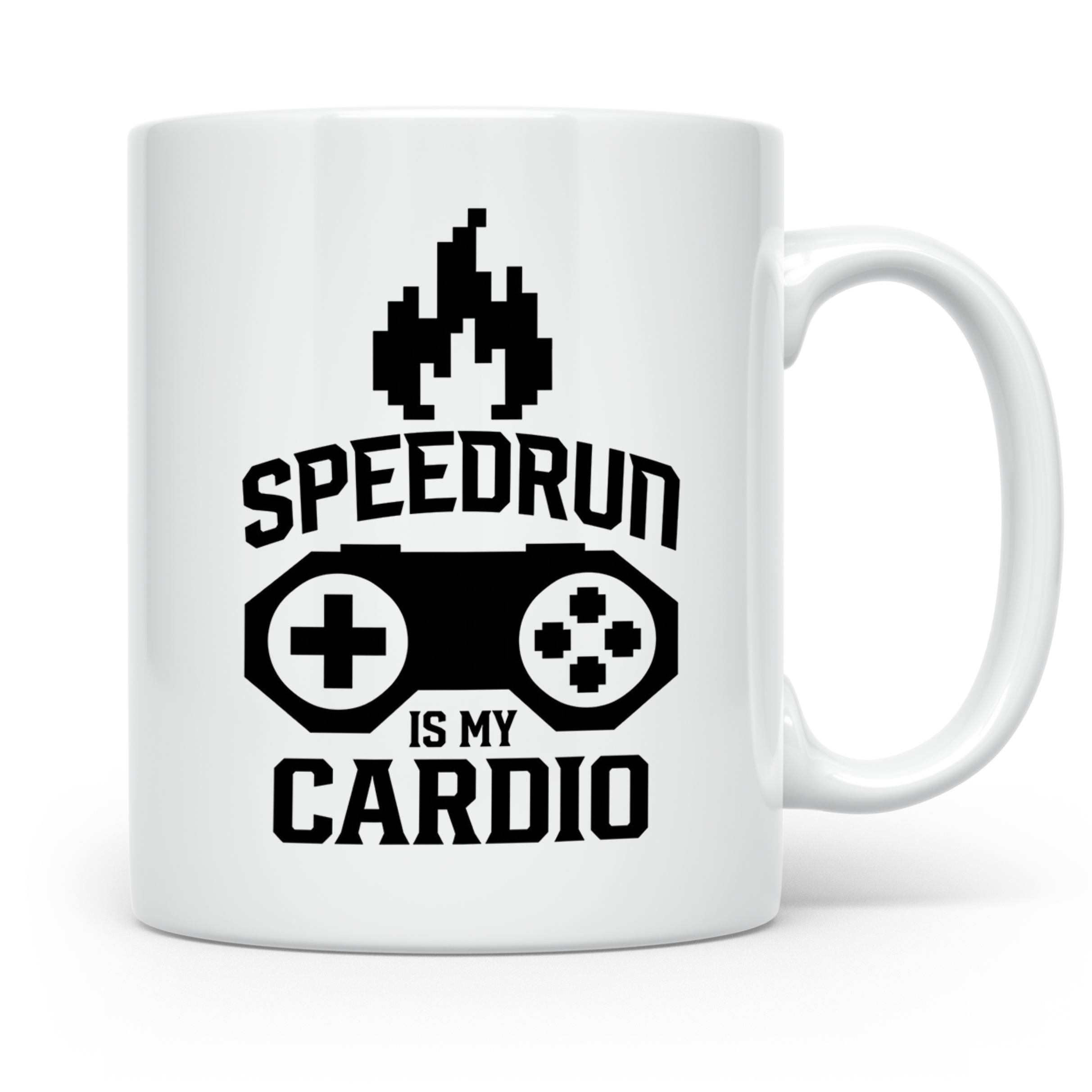 Speedrun Tasse mit Spruch "Speedrun is my Cardio". Lustiges  – Weiß [farbe:weiß]
