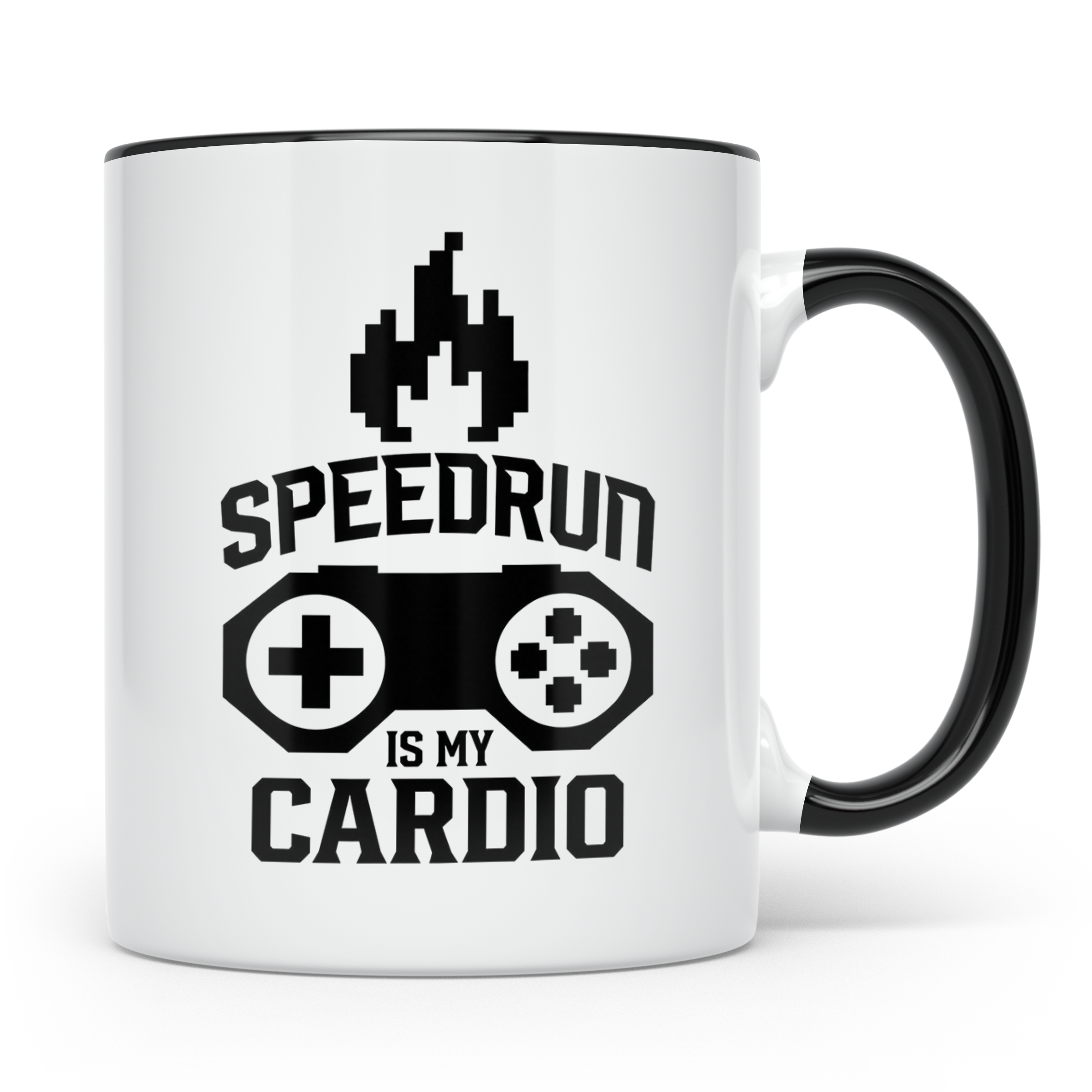 Speedrun Tasse mit Spruch "Speedrun is my Cardio". Lustiges  – Schwarz [farbe:schwarz]