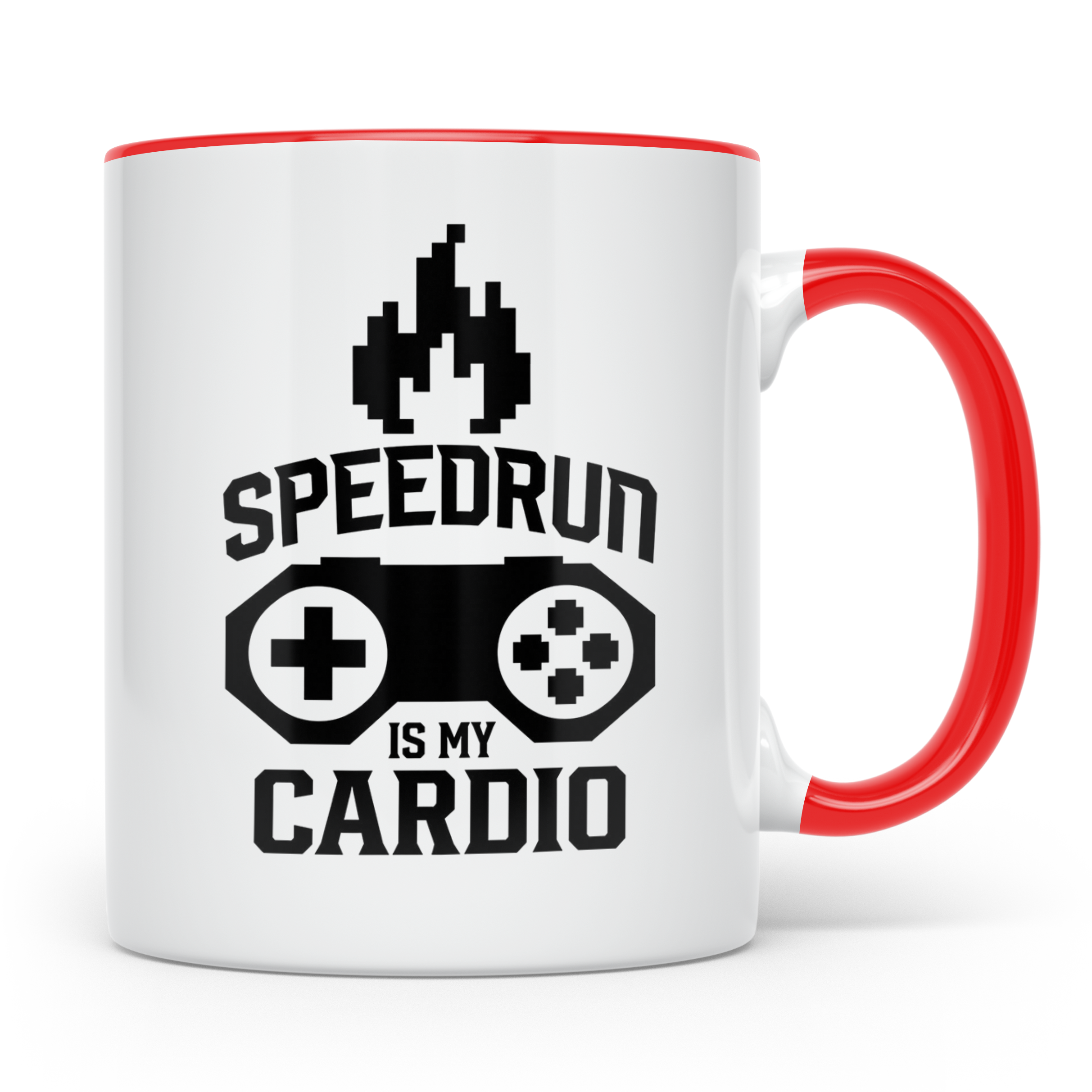 Speedrun Tasse mit Spruch "Speedrun is my Cardio". Lustiges  – Rot [farbe:rot]