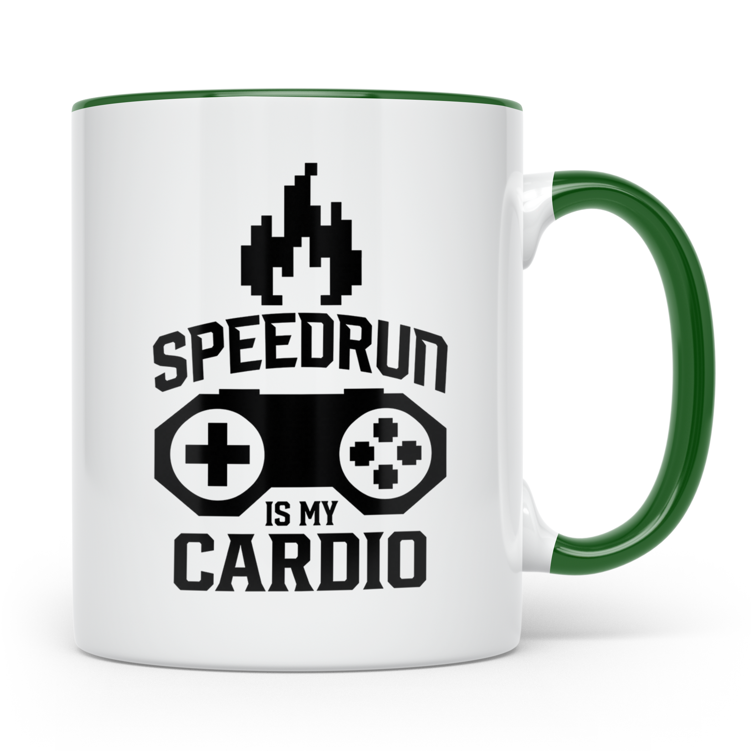 Speedrun Tasse mit Spruch "Speedrun is my Cardio". Lustiges  – Grün [farbe:grün]