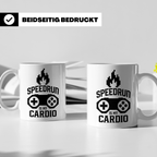 Speedrun Tasse mit Spruch "Speedrun is my Cardio". Lustiges  – Weiß [farbe:weiß]