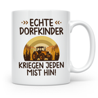 Dorfkind Tasse mit Traktor Spruch, Geschenk für Bauer & Land – Weiß [farbe:weiß]