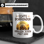 Dorfkind Tasse mit Traktor Spruch, Geschenk für Bauer & Land – Weiß [farbe:weiß]