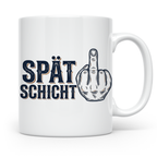 Spätschicht Tasse mit Mittelfinger, lustiger Kaffeebecher fü – Weiß [farbe:weiß]