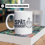 Spätschicht Tasse mit Mittelfinger, lustiger Kaffeebecher fü – Weiß [farbe:weiß]