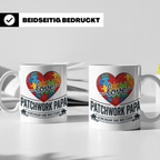 Patchwork Papa Tasse mit Puzzle Herz Spruch Gemeinsam sind w – Weiß [farbe:weiß]