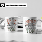 Töpferin Tasse mit Spruch 'Ich vergreife mich nie im Ton' |  – Weiß [farbe:weiß]