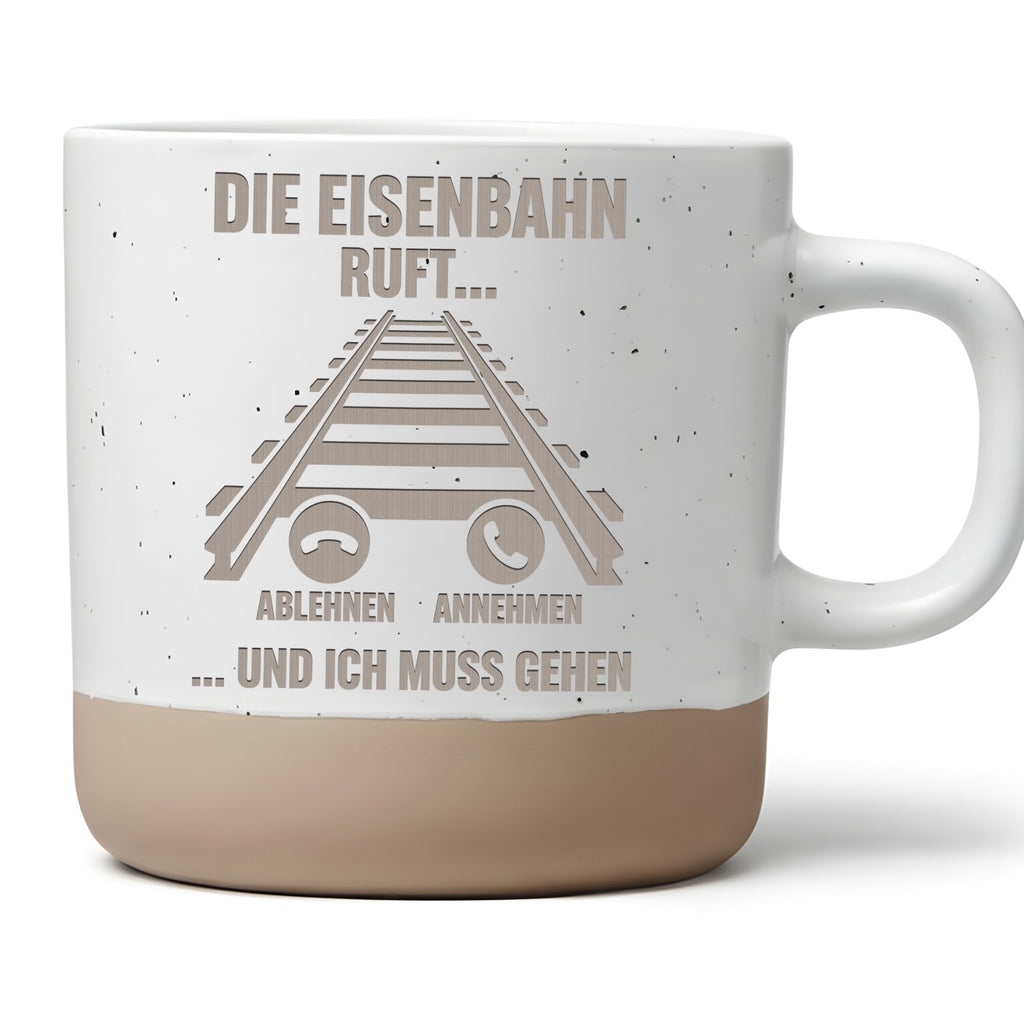 Eisenbahn Tasse Die Bahn ruft - Lustiges Geschenk fuer Lokfuehrer - Zu – Bild 1