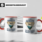 Segelflieger Tasse mit Spruch Gleitzeit | Geschenk für Pilot – Rot [farbe:rot]