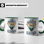 Segelflieger Tasse mit Spruch Gleitzeit | Geschenk für Pilot – Grün [farbe:grün]