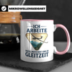 Segelflieger Tasse mit Spruch Gleitzeit | Geschenk für Pilot – Rosa [farbe:rosa]