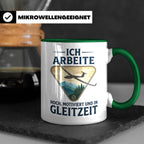 Segelflieger Tasse mit Spruch Gleitzeit | Geschenk für Pilot – Grün [farbe:grün]