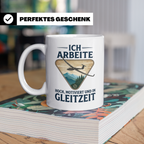 Segelflieger Tasse mit Spruch Gleitzeit | Geschenk für Pilot – Weiß [farbe:weiß]