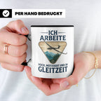 Segelflieger Tasse mit Spruch Gleitzeit | Geschenk für Pilot – Schwarz [farbe:schwarz]