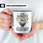 Segelflieger Tasse mit Spruch Gleitzeit | Geschenk für Pilot – Grün [farbe:grün]
