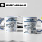 Dackel Tasse Deutsche Ingenieurskunst, lustiger Teckel Kaffe – Blau [farbe:blau]