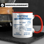 Dackel Tasse Deutsche Ingenieurskunst, lustiger Teckel Kaffe – Rot [farbe:rot]