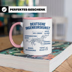 Dackel Tasse Deutsche Ingenieurskunst, lustiger Teckel Kaffe – Rosa [farbe:rosa]