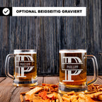 Personalisiertes Bierkrug mit Monogramm – Elegantes Geschenk für Männer, Monogramm P Bierkrug für Pünktlichen Freund, Ideal für Geburtstagsgeschenke