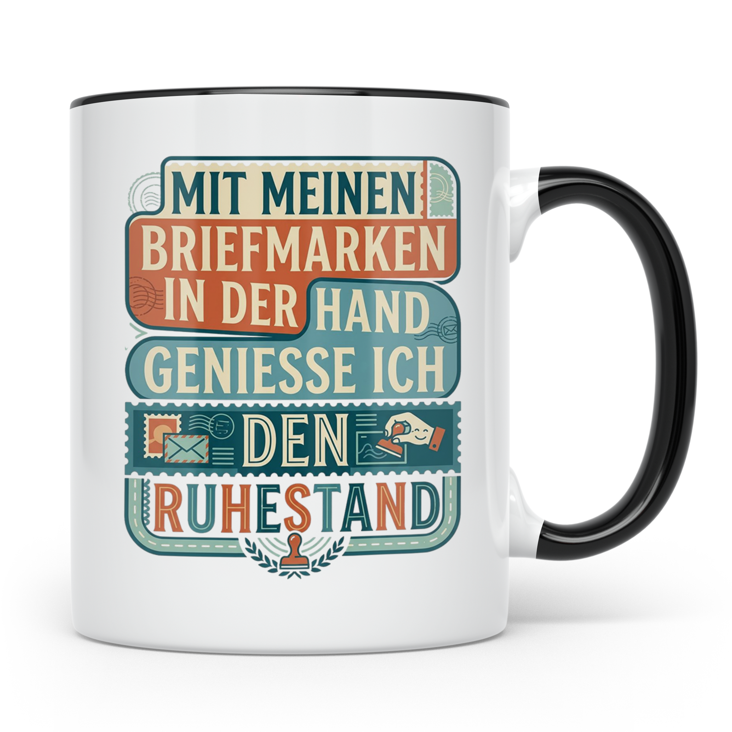 Briefmarkensammler Tasse Ruhestand | Philatelie Geschenk für – Schwarz [farbe:schwarz]