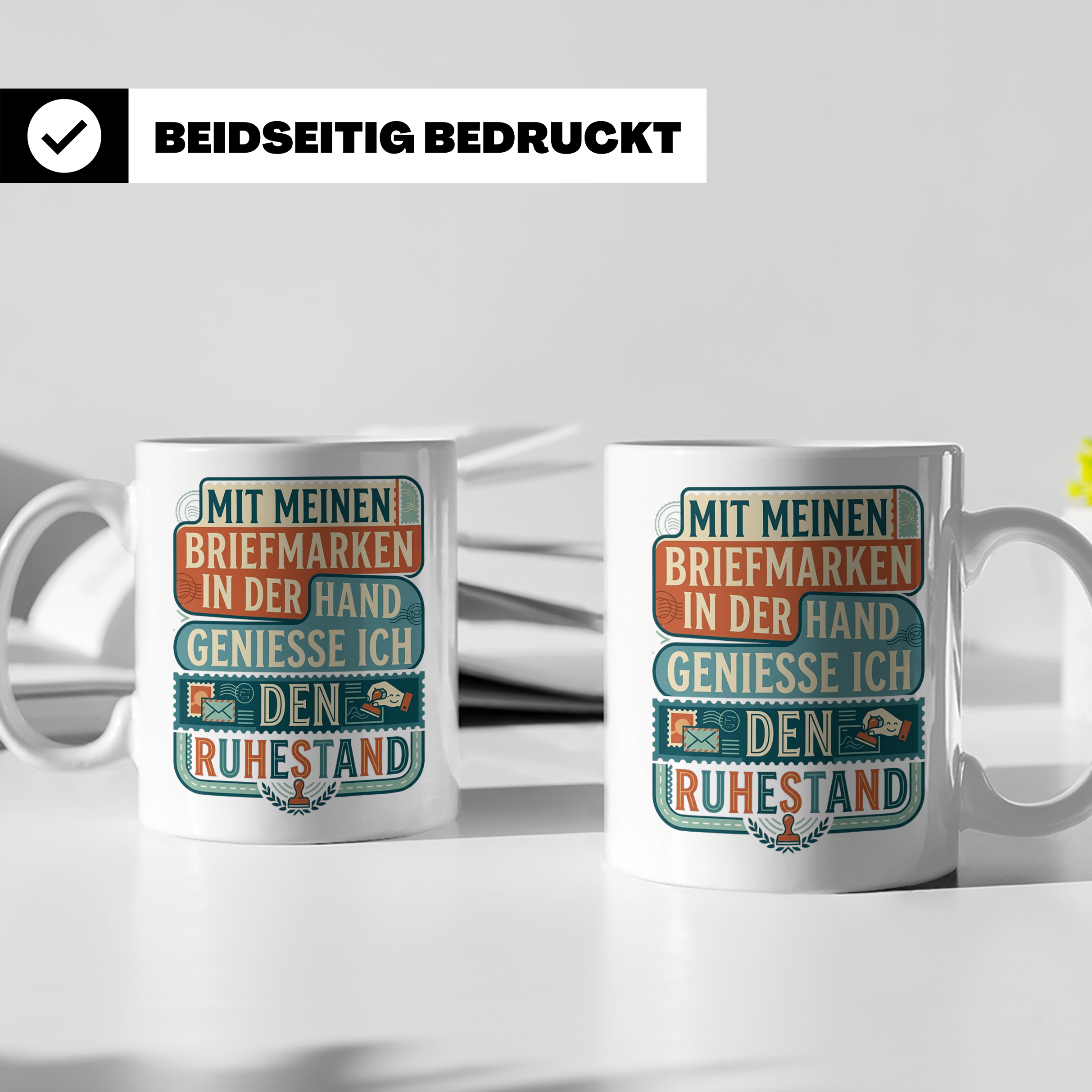 Briefmarkensammler Tasse Ruhestand | Philatelie Geschenk für – Weiß [farbe:weiß]