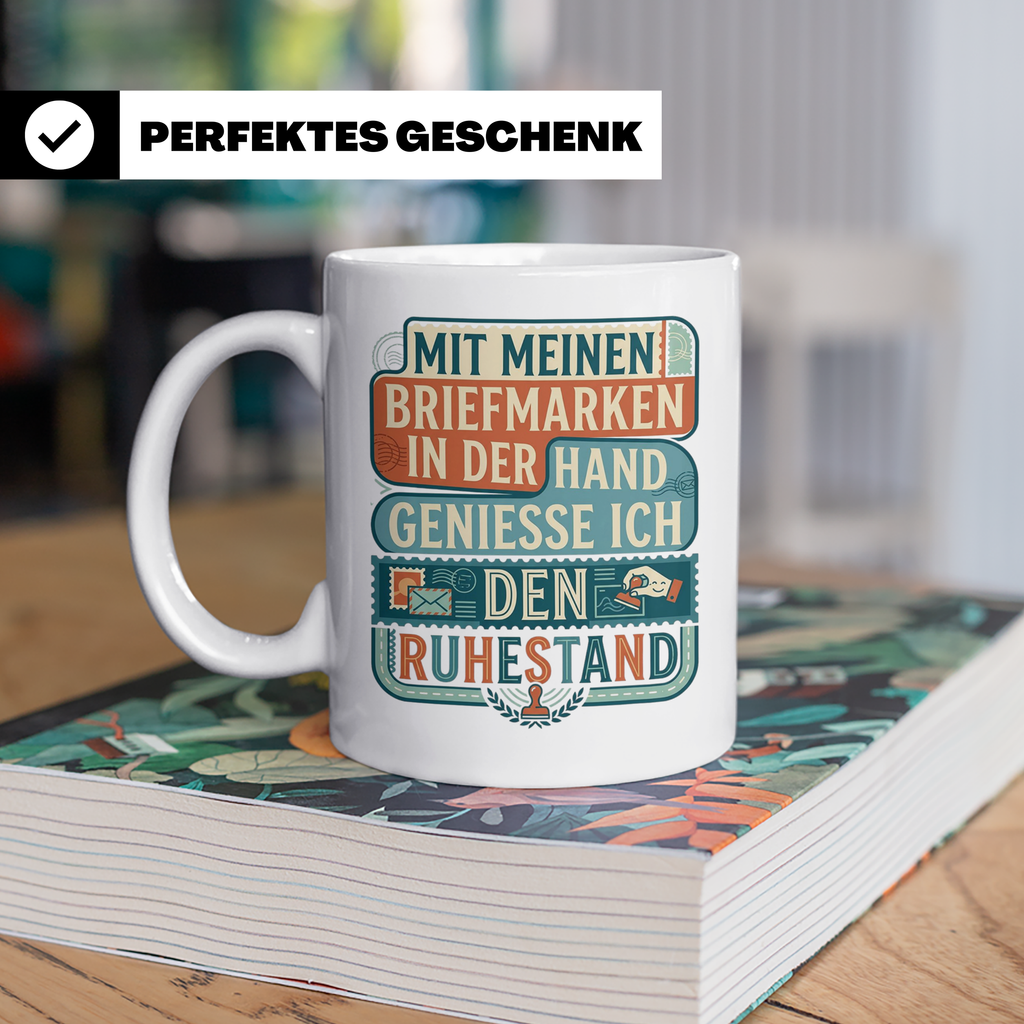 Briefmarkensammler Tasse Ruhestand | Philatelie Geschenk für – Weiß [farbe:weiß]