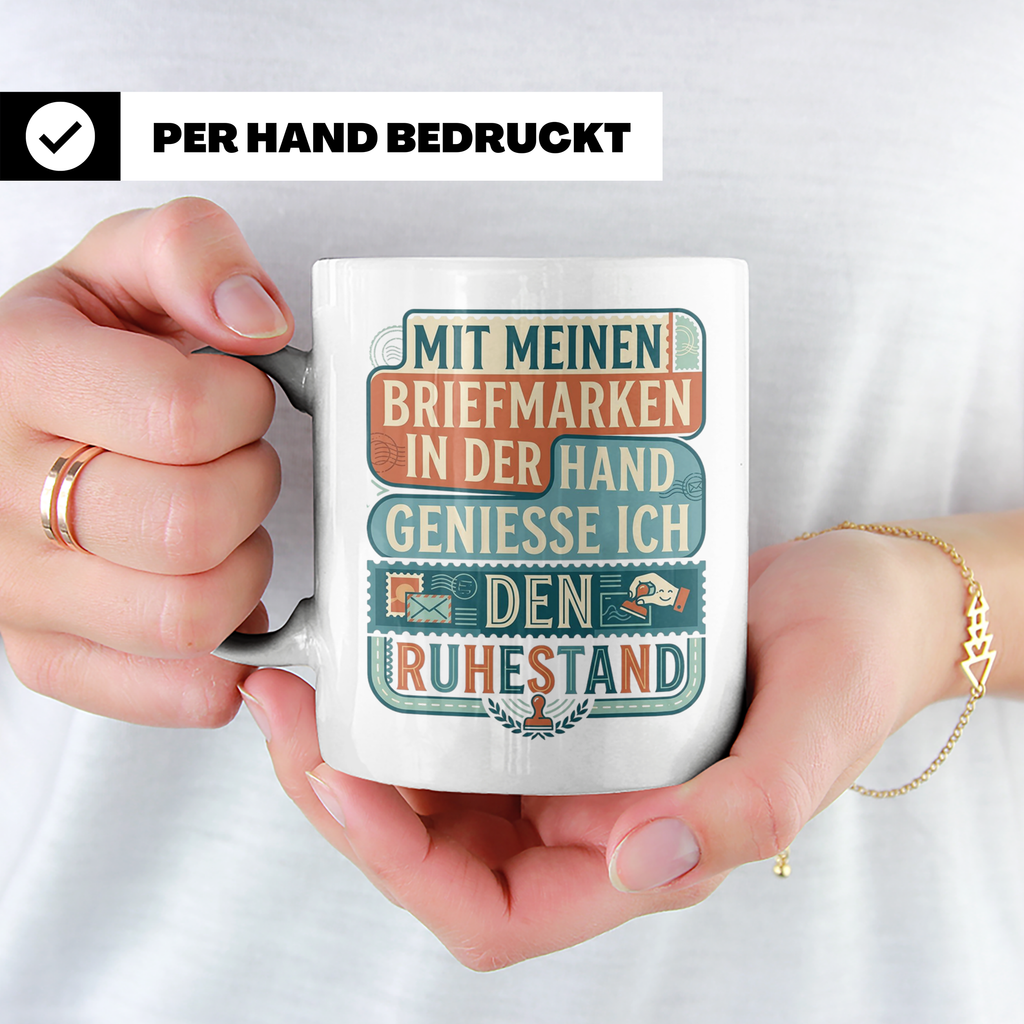 Briefmarkensammler Tasse Ruhestand | Philatelie Geschenk für – Weiß [farbe:weiß]
