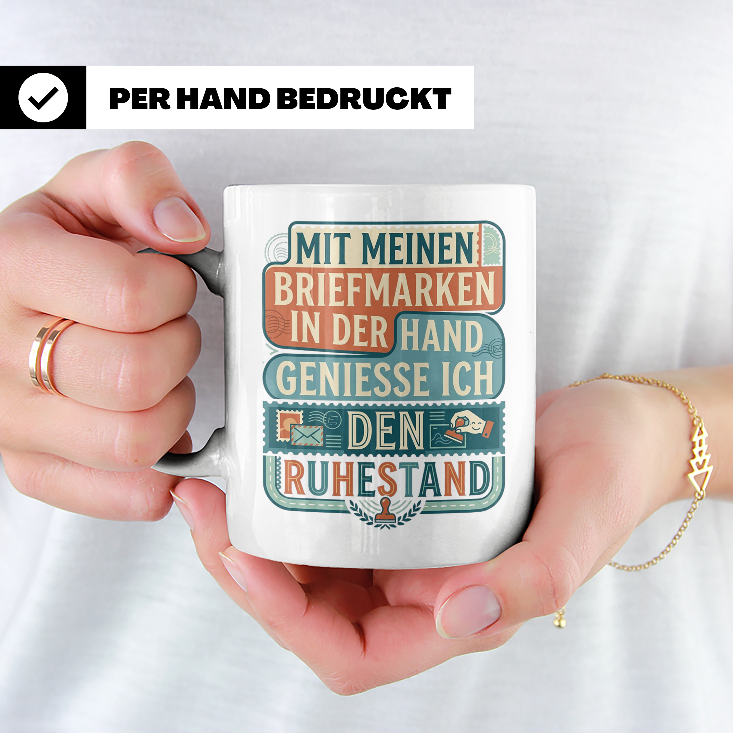 Briefmarkensammler Tasse Ruhestand | Philatelie Geschenk für – Weiß [farbe:weiß]