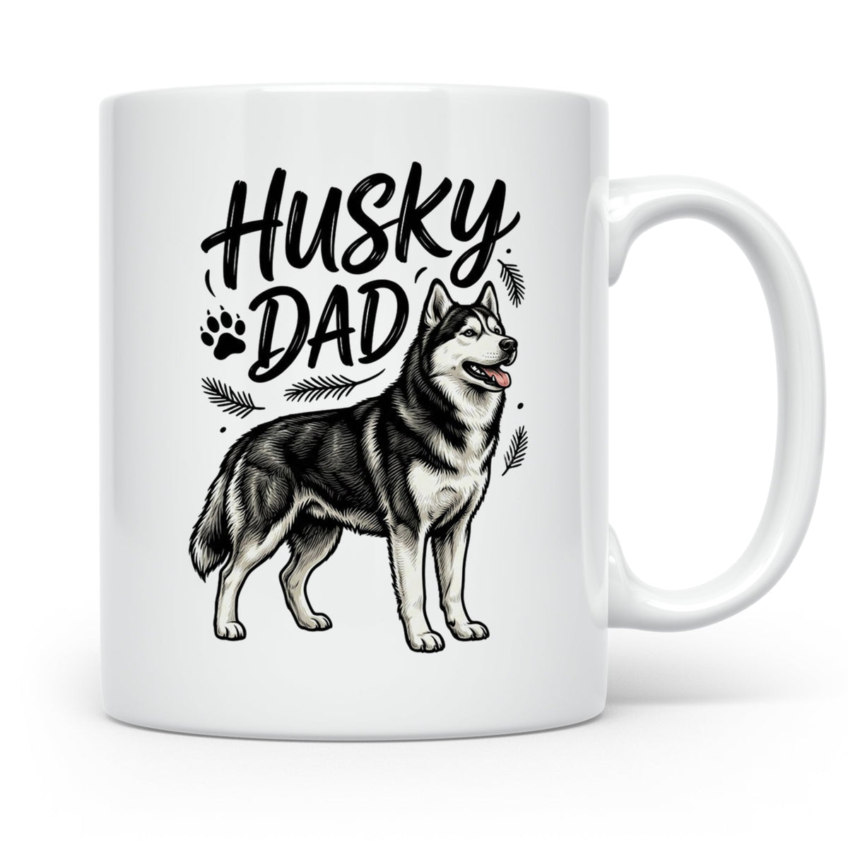 Husky Dad Tasse mit Siberian Husky Motiv, Geschenk für Hunde – Weiß [farbe:weiß]
