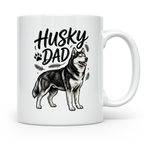 Husky Dad Tasse mit Siberian Husky Motiv, Geschenk für Hunde – Weiß [farbe:weiß]