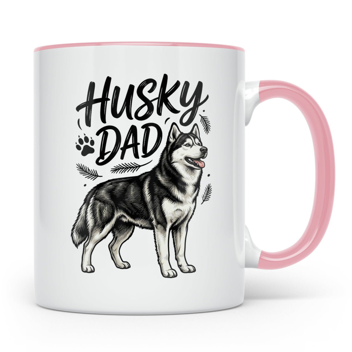 Husky Dad Tasse mit Siberian Husky Motiv, Geschenk für Hunde – Rosa [farbe:rosa]